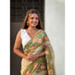 Generic Women's Linen Printed Saree With Unstitched Blouse 5.5Mtr (Mahendi)