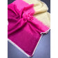 Generic Women's Linen Printed Saree With Unstitched Blouse 5.5Mtr (Pink)