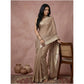 Generic Women's Cotton Printed Saree With Unstitched Blouse 5.5Mtr (Beige)