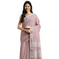 Generic Women's Linen Cotton Printed Saree With Unstitched Blouse 5.5Mtr (Purple)