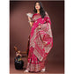 Generic Women's Silk Printed Saree With Unstitched Blouse 5.5Mtr (Magenta)
