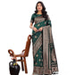Generic Women's Silk Printed Saree With Unstitched Blouse 5.5Mtr (Green)