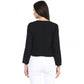 Generic Women's Polyester Solid Long Sleeves Blazer (Black)