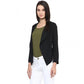 Generic Women's Polyester Solid Long Sleeves Blazer (Black)