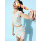 Generic Women's Polyester Lycra Printed Cap Sleeve Co-Ord Set (Multicolor)