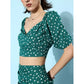 Generic Women's Polyester Floral Short Sleeve Co-Ord Set (Green)