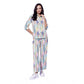 Generic Women's Polyester Floral 3-4th Sleeve Co-Ord Set (Multicolor)