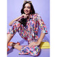 Generic Women's Polyester Floral 3-4th Sleeve Co-Ord Set (Multicolor)