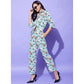Generic Women's Polyester Floral 3-4th Sleeve Co-Ord Set (Multicolor)
