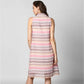 Generic Women's Polyester Striped Sleeveless Dress (Pink)
