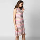 Generic Women's Polyester Striped Sleeveless Dress (Pink)
