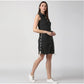Generic Women's Denim Solid Sleeveless Dress (Black)