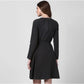 Generic Women's Denim Washed Long Sleeves Dress (Black)