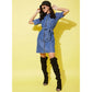 Generic Women's Denim Solid Half Sleeve Dress (Blue)