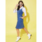 Generic Women's Denim Washed Shoulder Straps Dress (Blue)