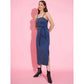 Generic Women's Denim Solid Shoulder Straps Dress (Blue)