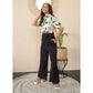 Generic Women's Polyester Floral Half Sleeves Jumpsuit (Multicolor)