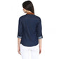 Generic Women's Denim Cotton based Solid Long Sleeves Shirt (Blue)
