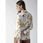 Generic Women's Satin Printed Long Sleeves Shirt (White-Gold)