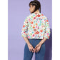 Generic Women's Polyester Floral 3-4th Sleeves Shrug (Multicolor)