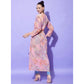 Generic Women's Polyester Floral Long Sleeves Shrug (Peach)