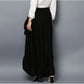Generic Women's Rayon Ruffled Elasticated Skirt (Black)