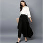Generic Women's Rayon Ruffled Elasticated Skirt (Black)