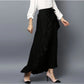 Generic Women's Rayon Ruffled Elasticated Skirt (Black)