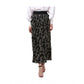 Generic Women's Georgette Chain Print Elasticated Skirt (Black-Cream)