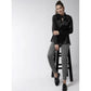 Generic Women's Polyester Solid Long Sleeves Top (Black)