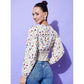 Generic Women's Polyester Floral Long Sleeves Top (Multicolor)