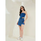 Generic Women's Denim Lycra Solid Sleeveless Top (Blue)
