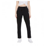 Generic Women's Cotton Solid Elasticated Track Pants (Black)