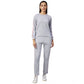 Generic Women's Cotton Solid Long Sleeves Tracksuit (Light Grey - Pink)