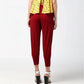 Generic Women's Polyester Solid Elasticated Trousers (Maroon)