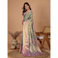 Generic Women's Jacquard Saree With Unstitched Blouse 5.5Mtr (Multicolor)