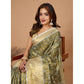 Generic Women's Jacquard Saree With Unstitched Blouse 5.5Mtr (Olive)
