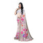 Generic Women's Georgette Floral Printed Saree With Unstitched Blouse 5.5Mtr (Beige)