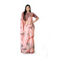 Generic Women's Georgette Floral Printed Saree With Unstitched Blouse 5.5Mtr (Peach)