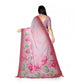 Generic Women's Georgette Floral Printed Saree With Unstitched Blouse 5.5Mtr (Rose Pink)
