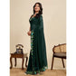 Generic Women's Georgette Printed Saree With Unstitched Blouse 5.5Mtr (Green)