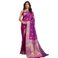 Generic Women's Faux_Banarasi_Silk Woven Saree With Unstitched Blouse 5.5Mtr (Magenta)