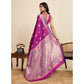 Generic Women's Faux_Banarasi_Silk Woven Saree With Unstitched Blouse 5.5Mtr (Magenta)