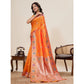 Generic Women's Faux_Banarasi_Silk Woven Saree With Unstitched Blouse 5.5Mtr (Orange)