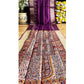 Generic Women's Tussar Silk Madhubani Saree With Unstitched Blouse 5.5Mtr (Purple)
