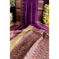 Generic Women's Tussar Silk Madhubani Saree With Unstitched Blouse 5.5Mtr (Purple)