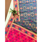 Generic Women's Patola Silk Meena And Zari Woven Saree With Unstitched Blouse 5.5Mtr (Navy)