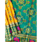 Generic Women's Patola Silk Meena And Zari Woven Saree With Unstitched Blouse 5.5Mtr (Yellow)