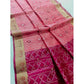 Generic Women's Raw Silk Ikkat Saree With Unstitched Blouse 5.5Mtr (Pink)