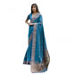 Generic Women's Silk_Blend Butti Pattern Saree With Unstitched Blouse 5.5Mtr (Teal)